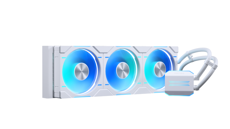 Phanteks Glacier One 420D30 Premium DRGB All in One Liquid CPU Cooler White, 3x D30 140mm PWM D-RGB Fans, Support Intel Core 14th Gen