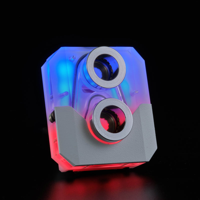 Glacier EZ-Fit 450CPU, Copper CPU Water Block, Intel 1700 & AMD AM5 compatible, Integrated 16mm EZ-Fit Fitting, RGB, White