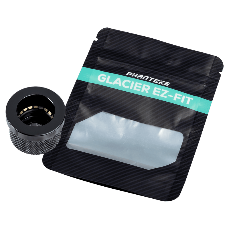 Glacier EZ-Fit F16G1/4, 16mm Soft and Hard Tube Fitting, Push-In EZ-Fit System, G1/4 thread, Black