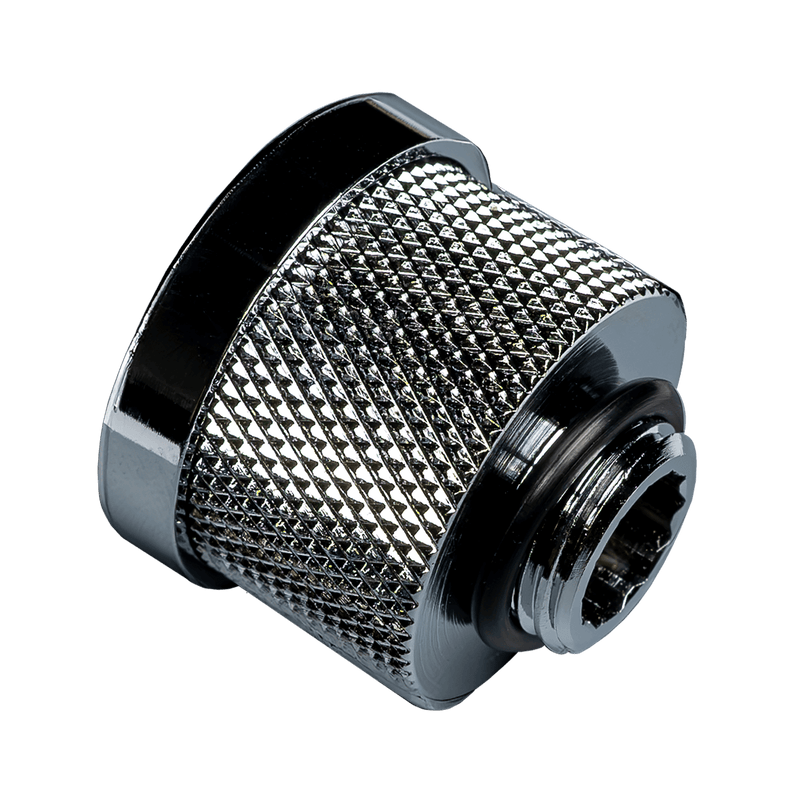 Glacier EZ-Fit F16G1/4, 16mm Soft and Hard Tube Fitting, Push-In EZ-Fit System, G1/4 thread, Chrome