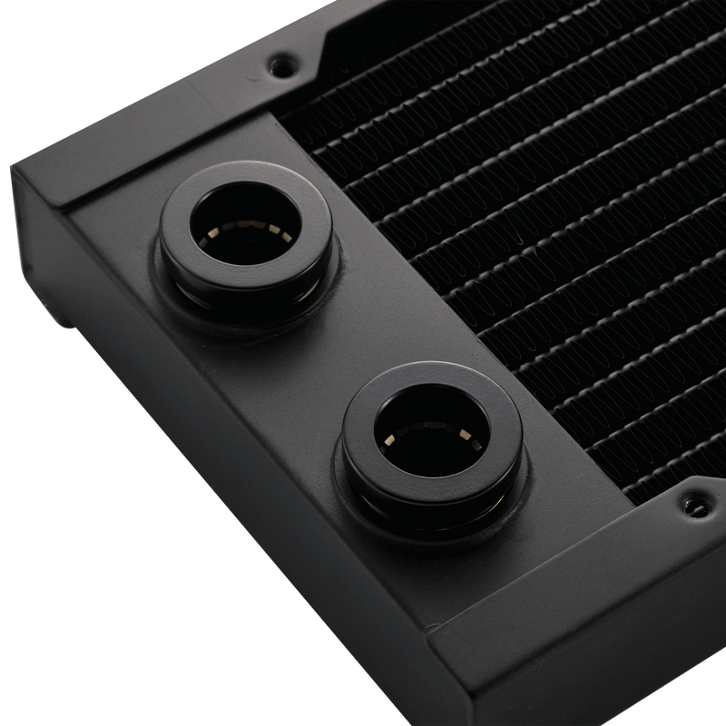 Glacier EZ-Fit 360RAD-30, 360mm-30mm thick Water Cooling Copper Radiator, Integrated 16mm EZ-Fit fitting, Black