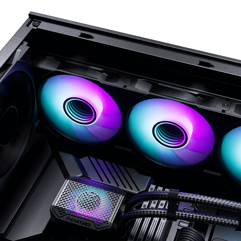 Phanteks Glacier One 360M25 G2 All in One Liquid CPU Cooler, Black, RGB Pump Cap Design, 3x Performance 120mm M25 G2 PWM RGB Fans, for Intel LGA 1700, 1200, 115x and AMD AM4/AM5 sockets