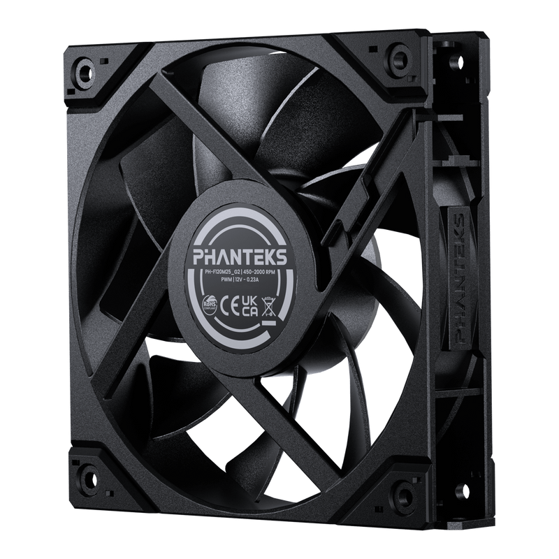 Phanteks M25-120 Gen2, 120mm ARGB High Performance Cooling Fan, Daisy-chain Unified Fan Frame, Infinity Mirror hub, single cable connection