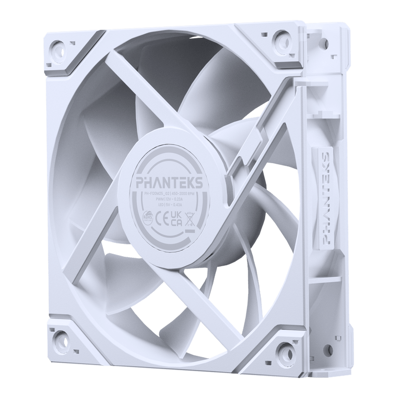 Phanteks M25-120 Gen2, 120mm ARGB High Performance Cooling Fan, Daisy-chain Unified Fan Frame, Infinity Mirror hub, single cable connection