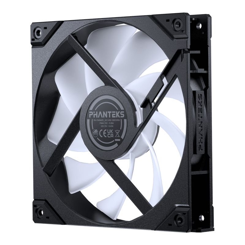 Phanteks M25-140 Gen2 High Performance Cooling Fan, Daisy-chain Unified Fan Frame, Integrated D-RGB Lighting, Black