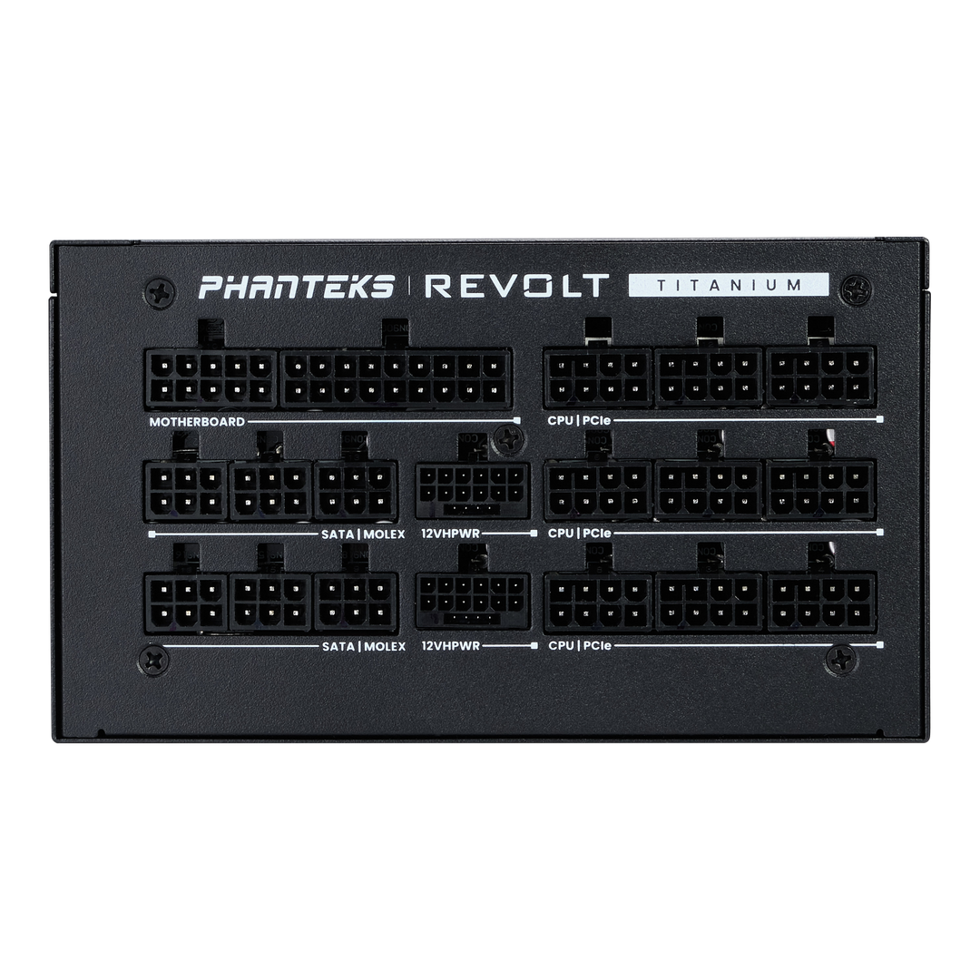 Phanteks Revolt 1600W 80PLUS Titanium, ATX 3.0, PCIe 5.0, Fully Modular. Power Supply Unit Only. Black.